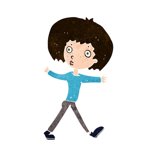 Kreslené překvapení muž chůze — Stockový vektor