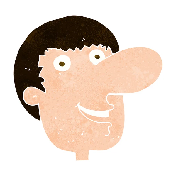 Cartone animato volto maschile felice — Vettoriale Stock