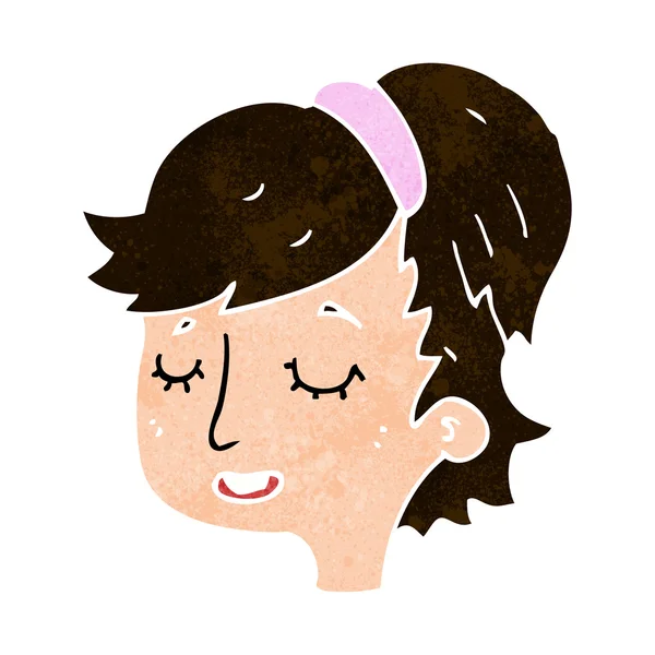 Dibujos animados cara femenina bonita — Vector de stock