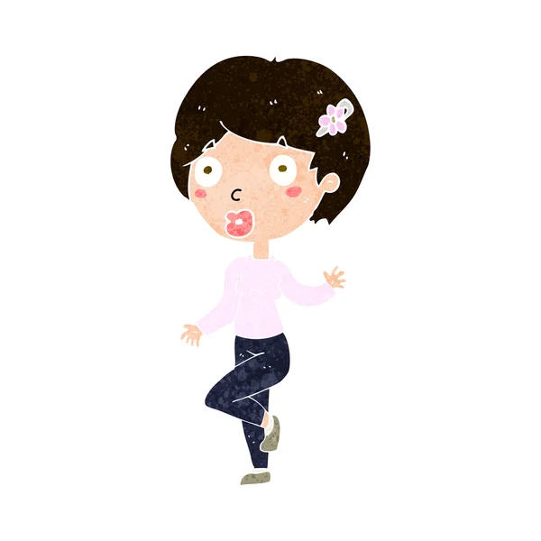 Cartoon surprised woman — Stock Vector