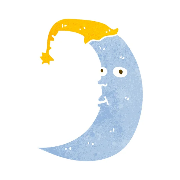 Luna sonnolenta cartone animato — Vettoriale Stock