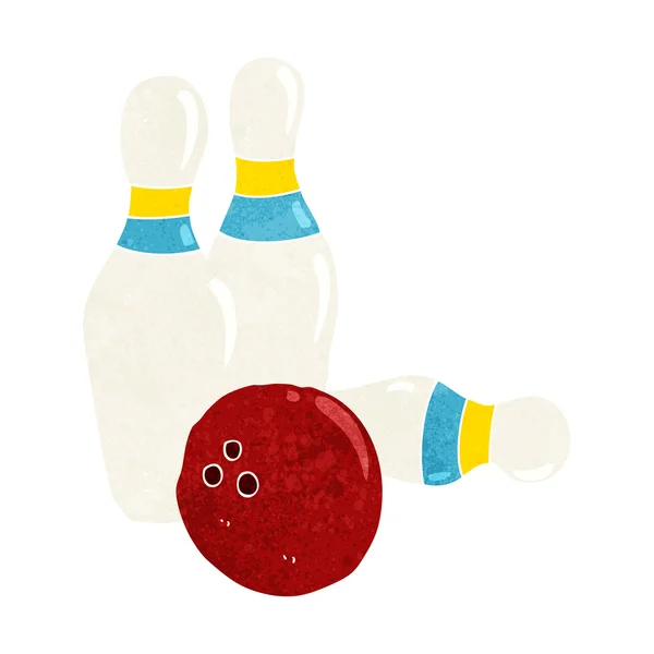 Zehn-Pin-Bowling-Cartoon — Stockvektor