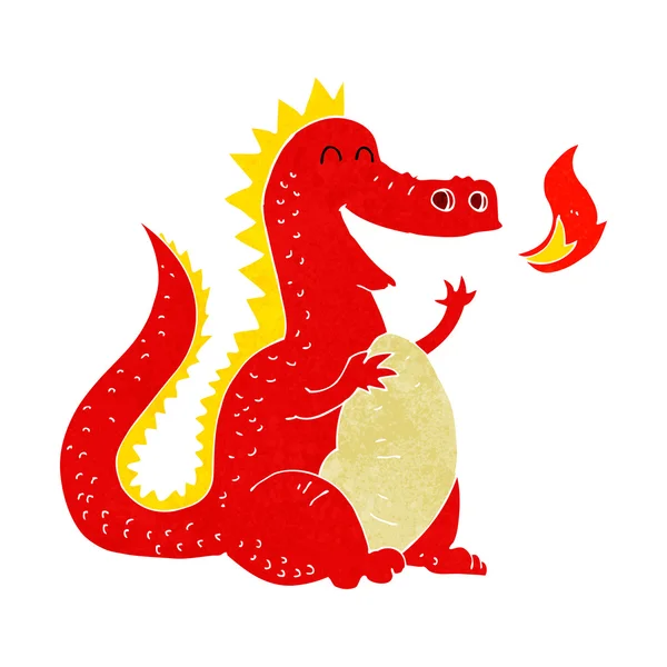 Cartoon fire breathing dragon — Stock Vector