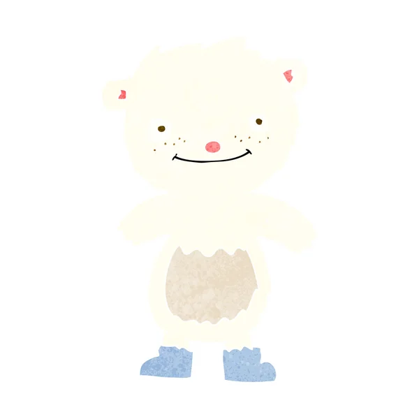 Cartoon teddy polar bear wearing boots — Stock Vector