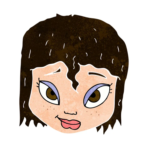 Desen animat Feminin Face — Vector de stoc