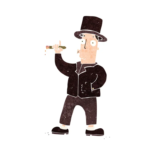 Cartoon smoking gentleman — Stock Vector