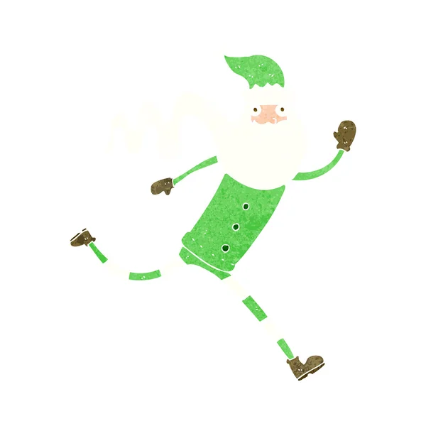 Cartoon running santa — Stock Vector