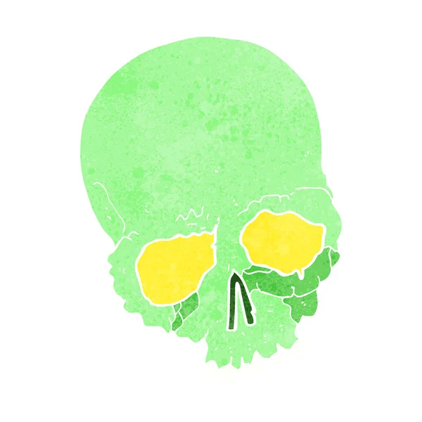 Cartoon spookachtig oude schedel — Stockvector
