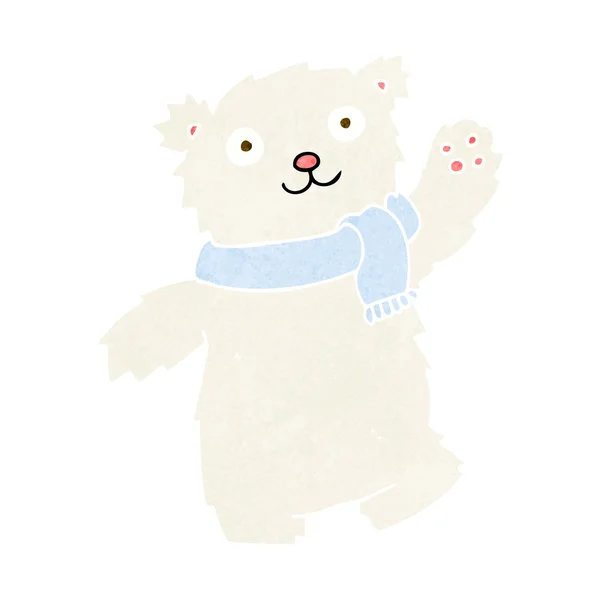 Cartoon-Teddybär mit Schal — Stockvektor