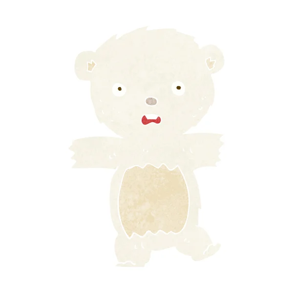 Cartoon chockad polar bear cub — Stock vektor