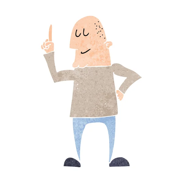 Hombre de dibujos animados señalando dedo — Vector de stock