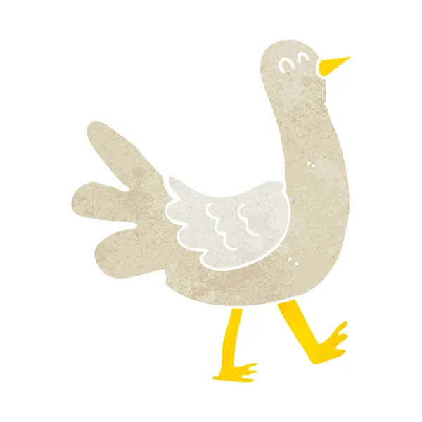 Kreslený pěší pták — Stockový vektor