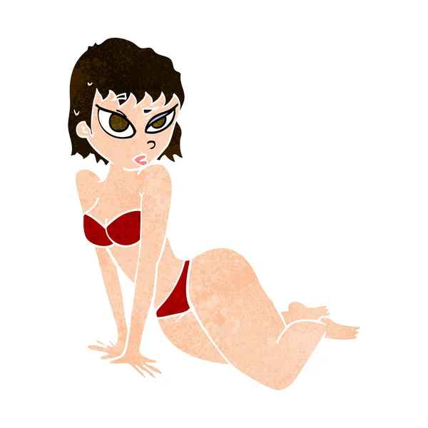 Dibujos animados mujer sexy en ropa interior — Vector de stock