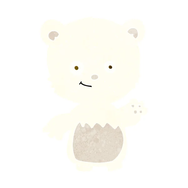 Dessin animé petit ours polaire agitant — Image vectorielle