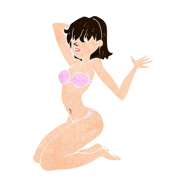 Cartoon sexy bikini girl — Stock Vector