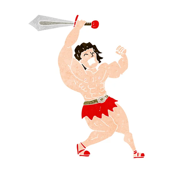 Cartoon barbarian hero — Stock Vector