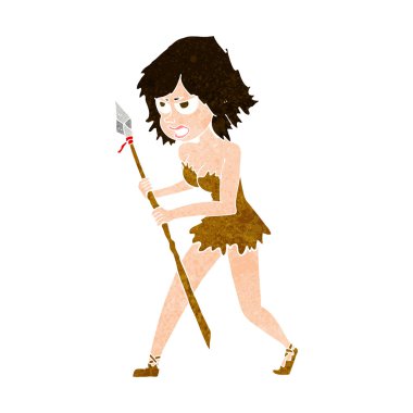 karikatür mağara kız