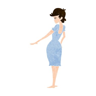 Çizgi filmdeki güzel kadın tırnaklarına bakıyor.