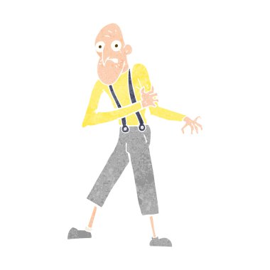 Karikatür ihtiyarı kalp krizi geçiriyor.