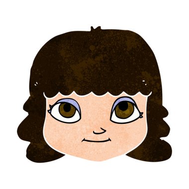 çizgi film mutlu kadın yüzü