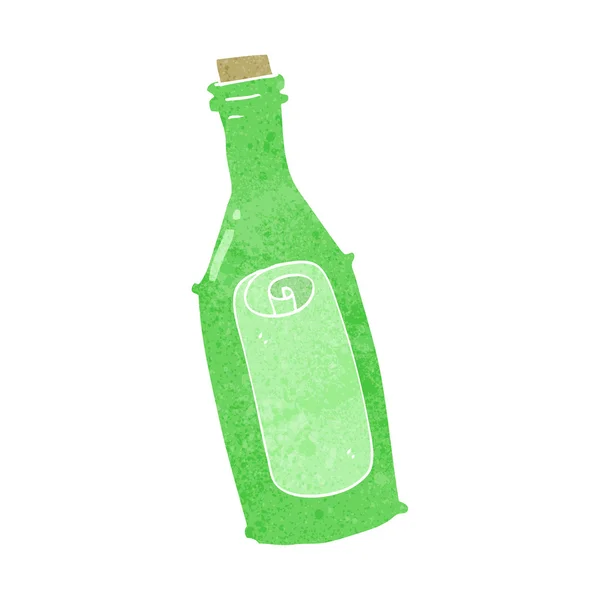 Mensaje de dibujos animados en botella — Vector de stock