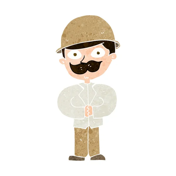 Cartoon man in safari hat — Stock Vector