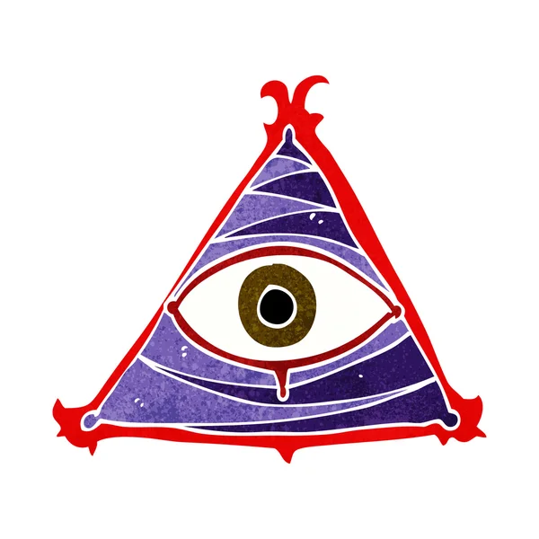 Dessin animé mystique oeil symbole — Image vectorielle