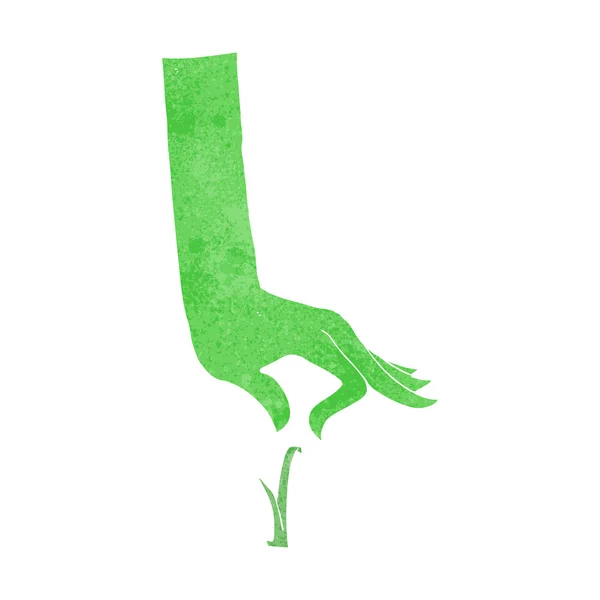 Cartoon grüne Hand pflückt Grashalm — Stockvektor