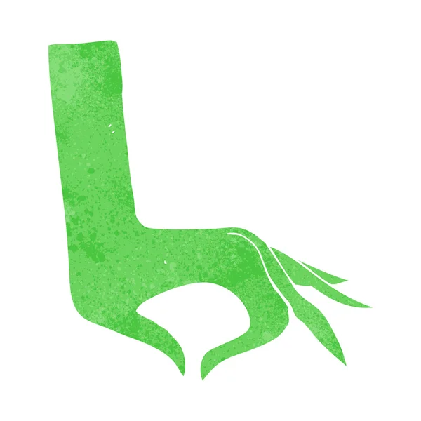 Desenho animado símbolo mão verde —  Vetores de Stock
