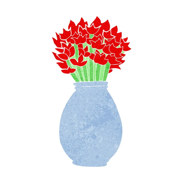 Vaso de desenhos animados de flores — Vetor de Stock