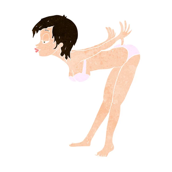 Dessin animé pin up fille en sous-vêtements — Image vectorielle