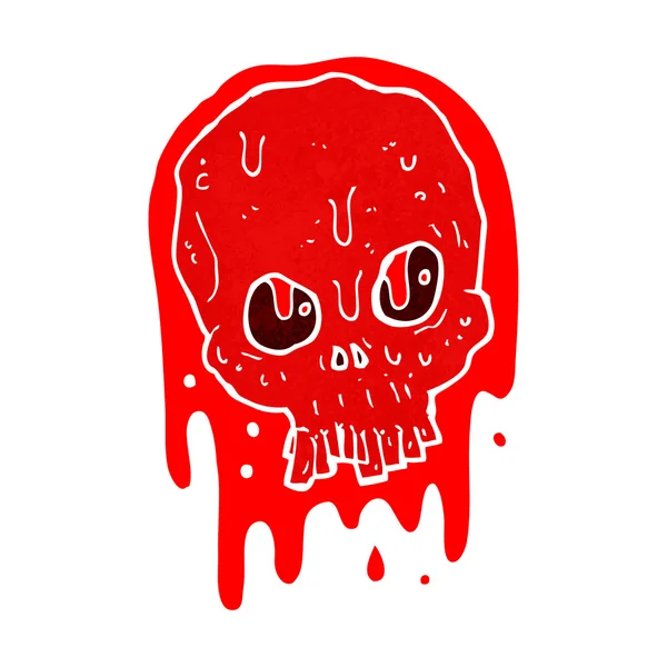 Cartone animato sanguinoso cranio — Vettoriale Stock