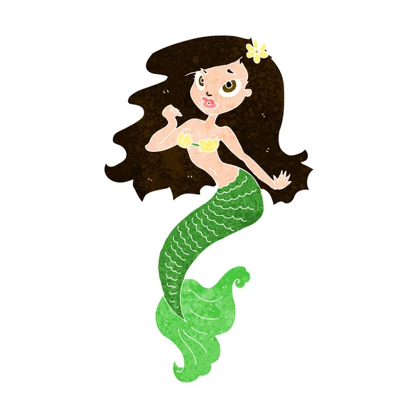 Cartoon pretty mermaid — Stock Vector