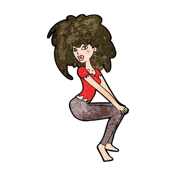 Kreskówka kobieta z dużymi włosami — Wektor stockowy