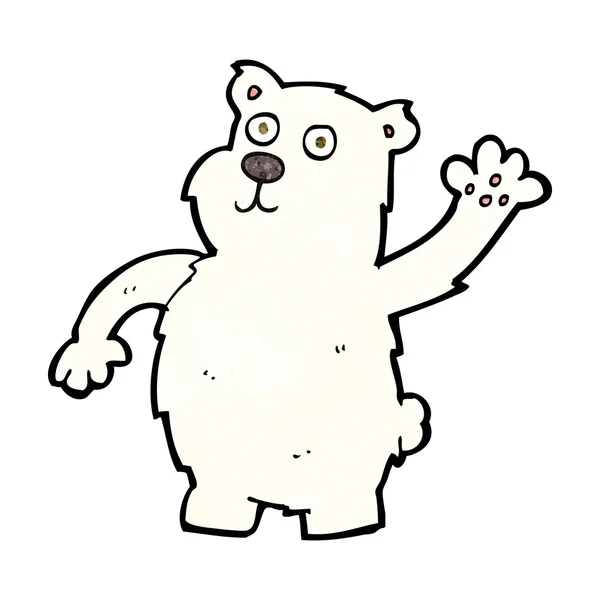 Urso polar acenando desenhos animados — Vetor de Stock
