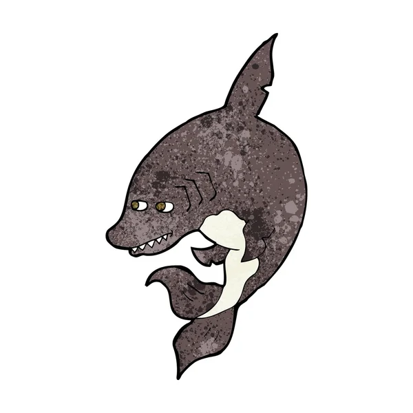 Divertido tiburón de dibujos animados — Vector de stock