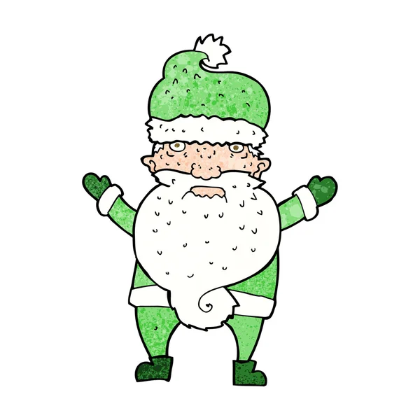 Desenho animado mal-humorado santa — Vetor de Stock