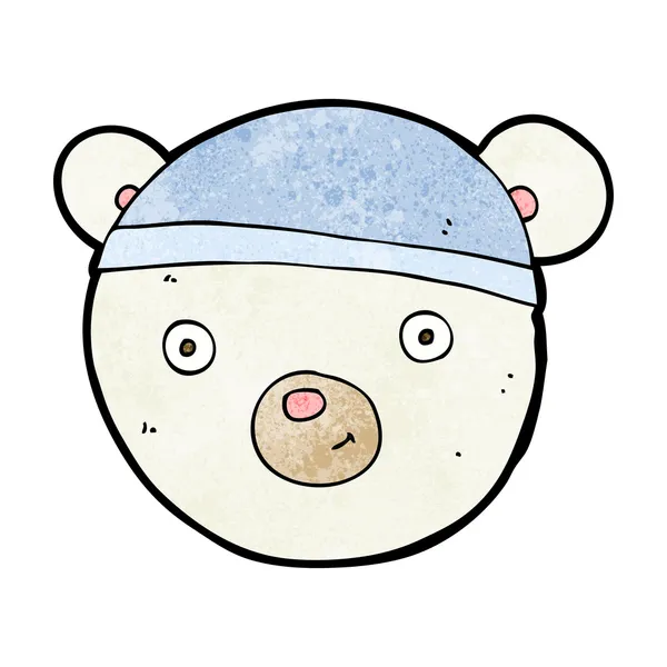 Cara de urso polar de desenho animado — Vetor de Stock