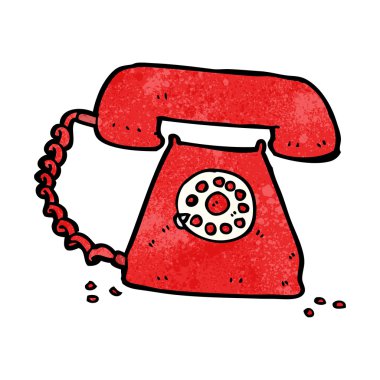 karikatür retro telefon