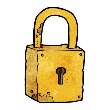 karikatür paslı kilit