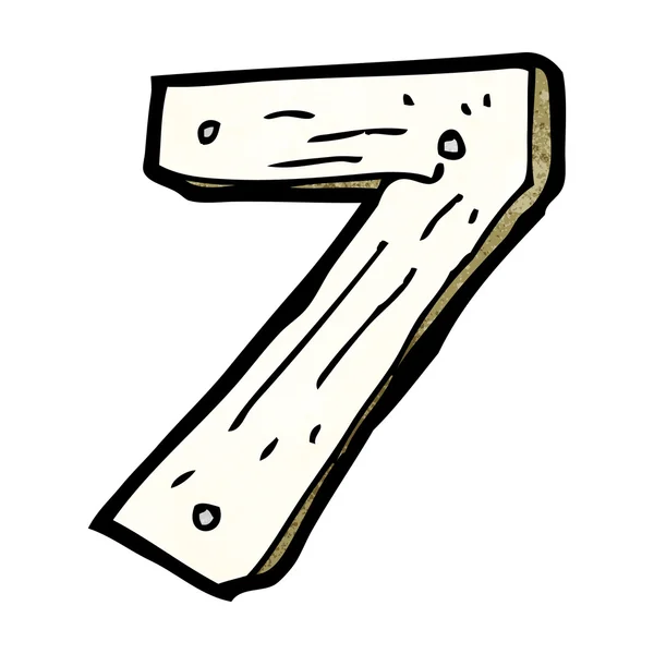 Nomor kayu kartun - Stok Vektor