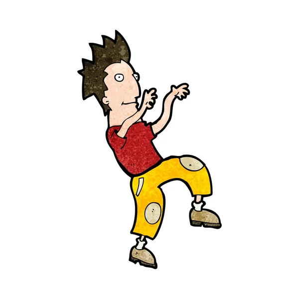 Cartoon gelukkig man doet grappig dans — Stockvector