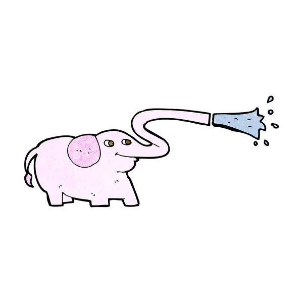 Dessin animé éléphant éjacule de l'eau — Image vectorielle