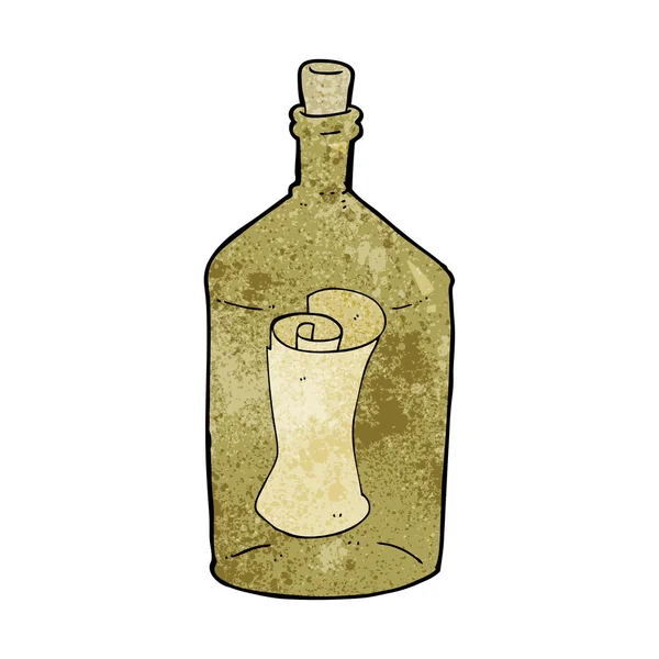 Cartoon-Brief in der Flasche — Stockvektor