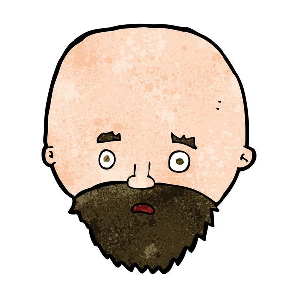 Cartoon geschokt man met baard — Stockvector