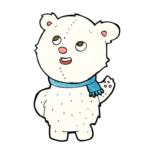 Cartoon cute polar bear cub — Stock Vector