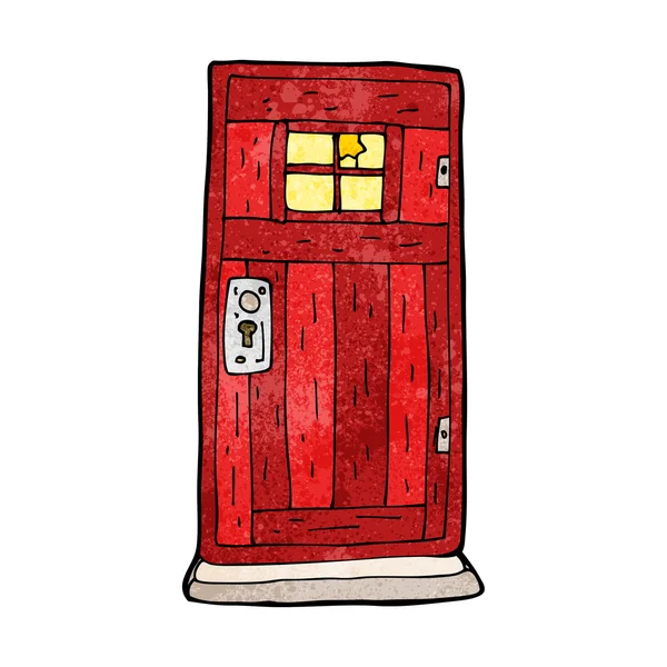Cartoon old wood door — Stock Vector