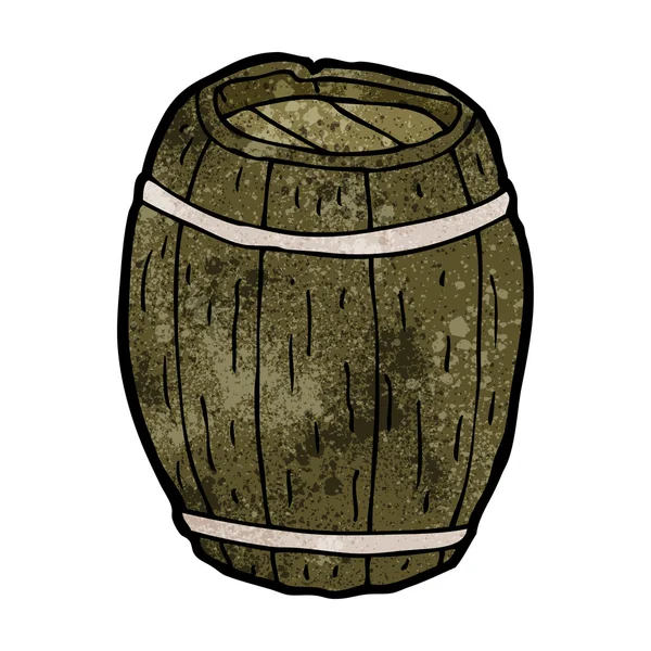 Barril de madera de dibujos animados — Vector de stock