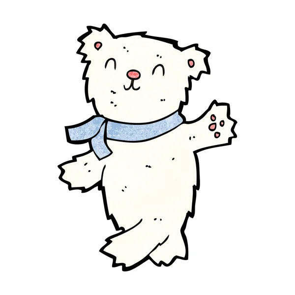 Cartone animato sventolando orsacchiotto polare — Vettoriale Stock