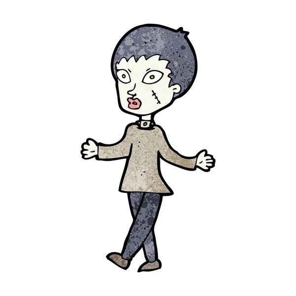 Dessin animé Halloween zombie femme — Image vectorielle